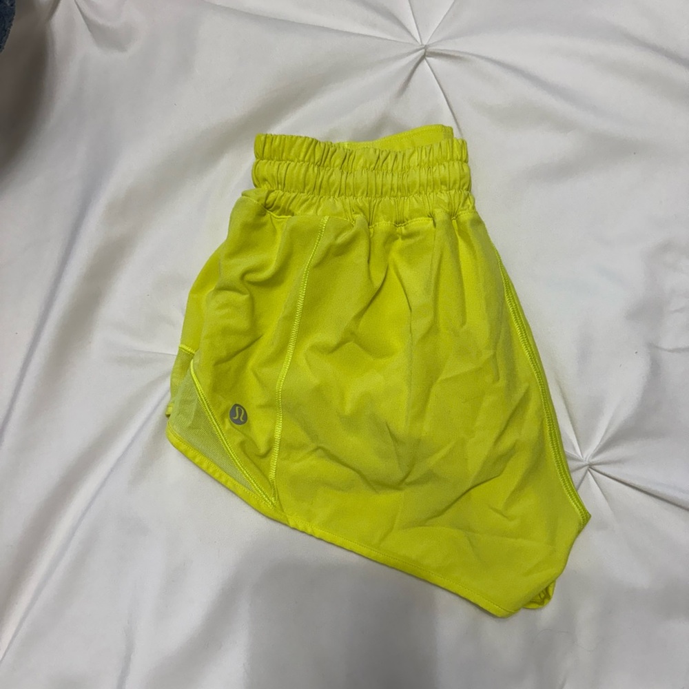 Lululemon Neon Yellow Hottie Hot Shorts